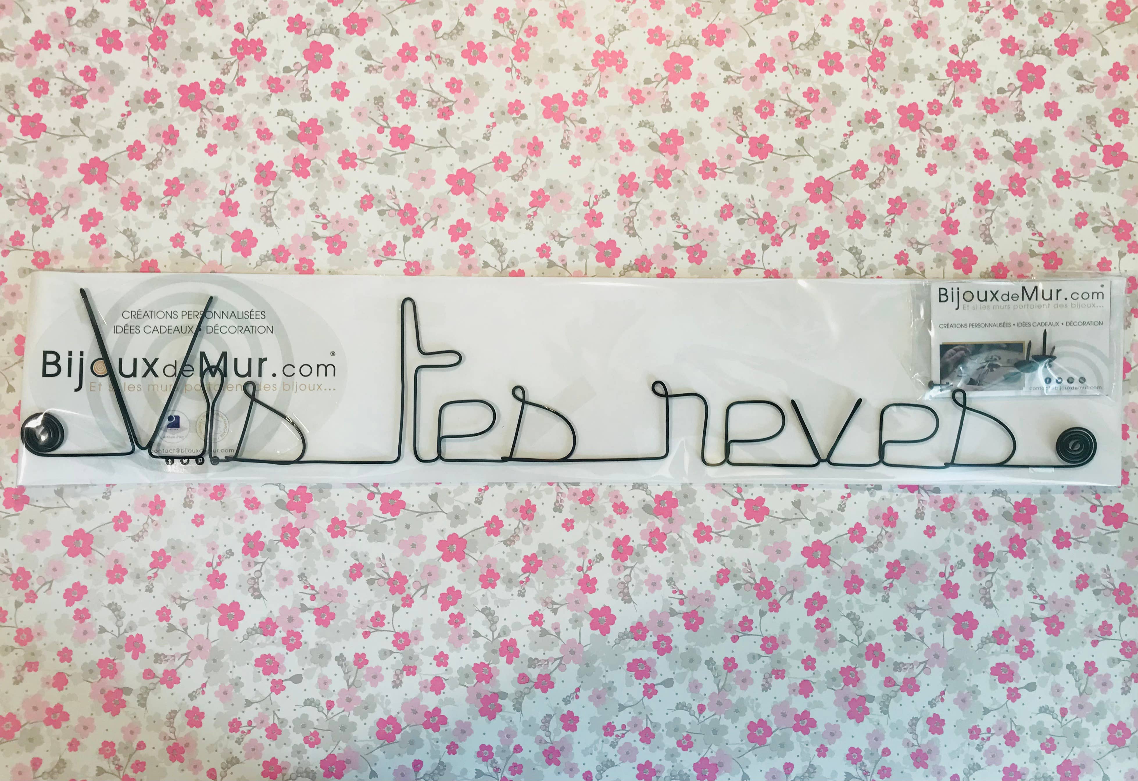 Bijoux de Mur - Wholesale Wall Accent - “Live your dreams” Wire Wall Decoration - to be pinned3