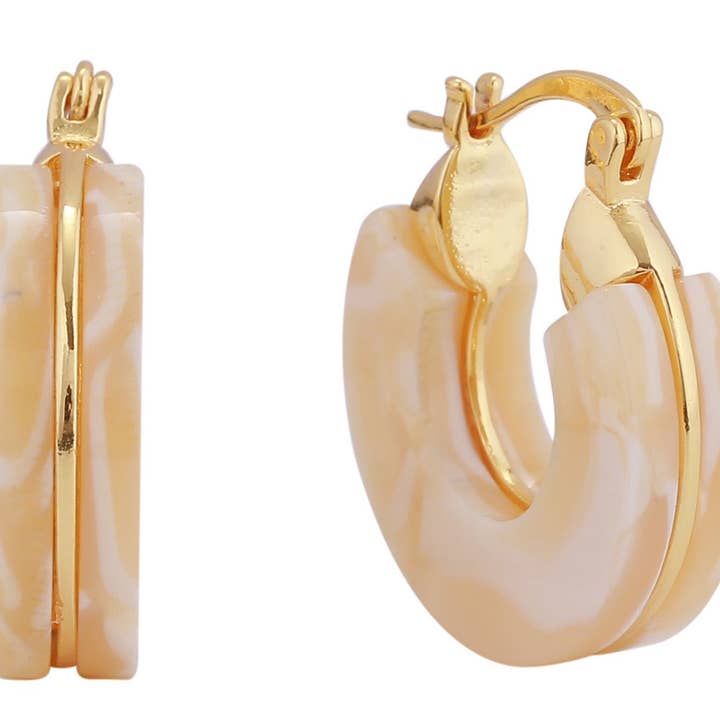 MiMi Wholesale - Wholesale Dangle Earrings - 14K Small Chunky Resin Pincatch Dangle Earrings