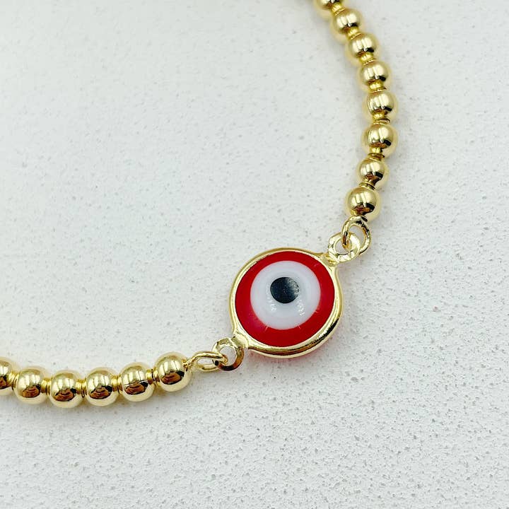 Cherie by Cherie – wholesale Berlockarmband – Röd grekiska ögat justerbar lås armband3