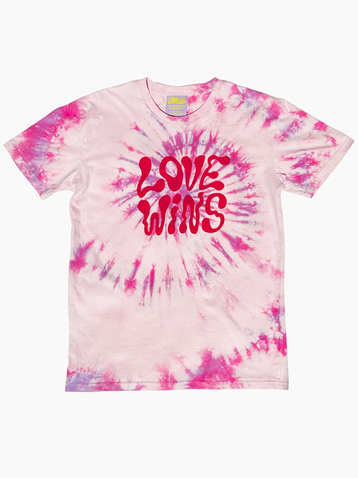 Love Wins Hand Tie Dyed T-shirt for wholesale by Qweer