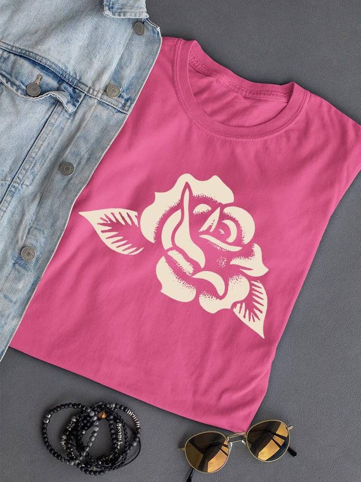 Swift Retail - Wholesale T-Shirt (Graphic) - Unisex - Vintage Rose Floral Art Unisex Tee3
