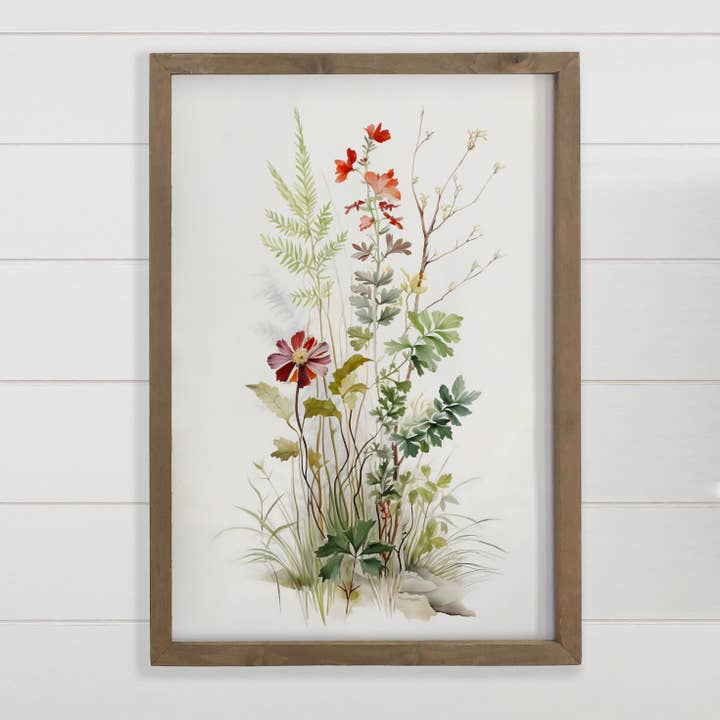 Leinwandbild Gentle Wildflowers — Wildblumen — mit Holzrahmen für den Großhandel von Hangout Home