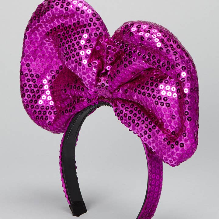 Wenchoice - Wholesale Haarband - Kinderen - Paarse Pailletten Reuzenstrik