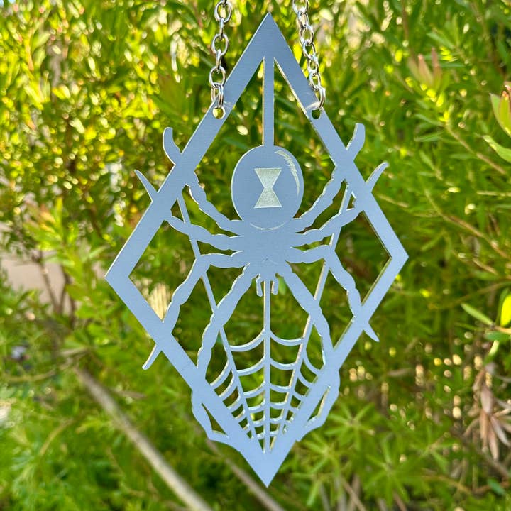 Foolish Fetish - Wholesale Wall Accent - Diamond Spiderweb Widow Mirror Wall Hanging Art3