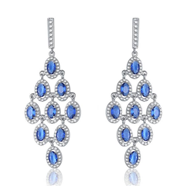 Kronleuchter-Ohrringe aus Sterlingsilber mit Cubic Zirkonia für den Großhandel von Genevive