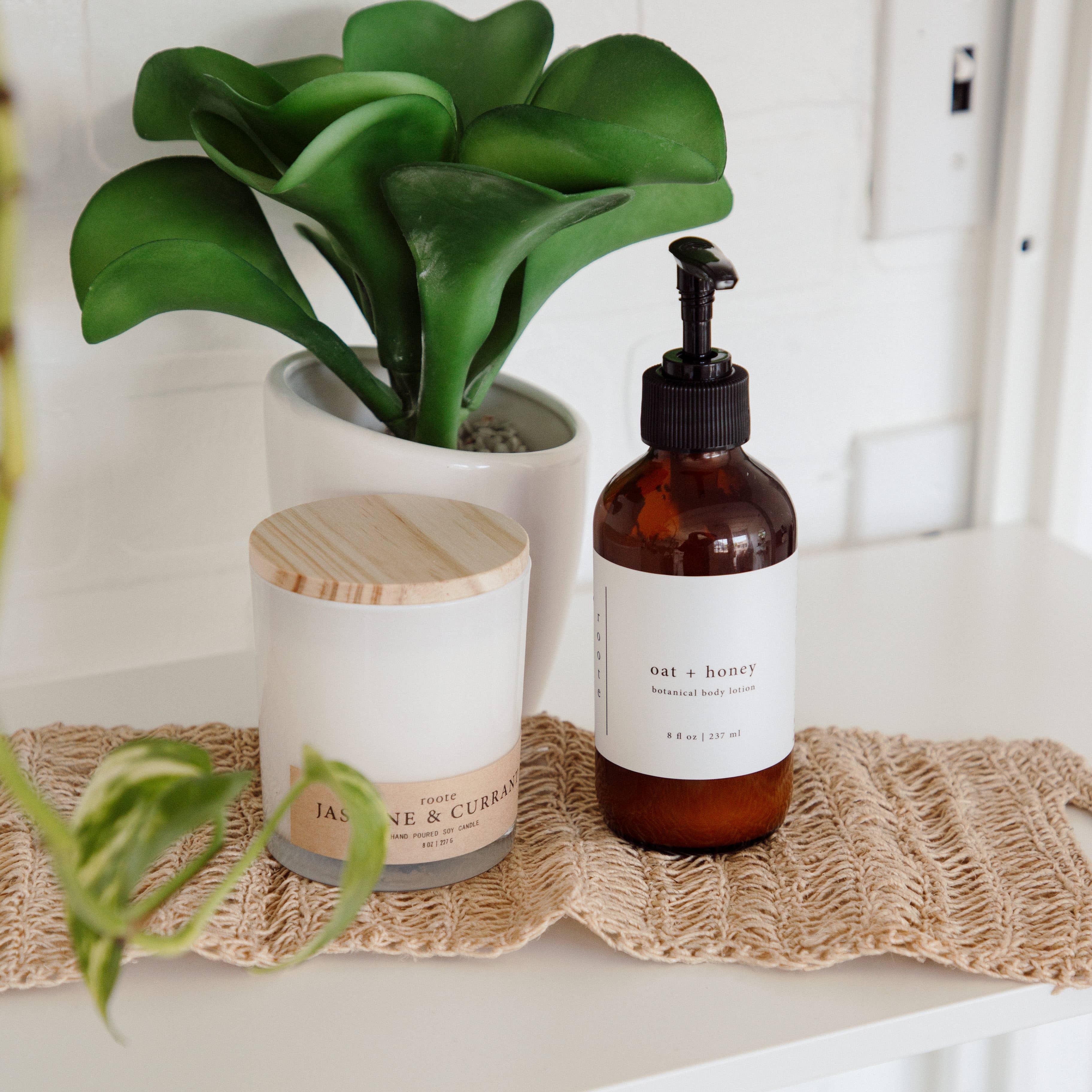 roote - Vente Lotions mains et corps - Verre de lotion végétalienne pour les mains et le corps à l'avoine et au miel3