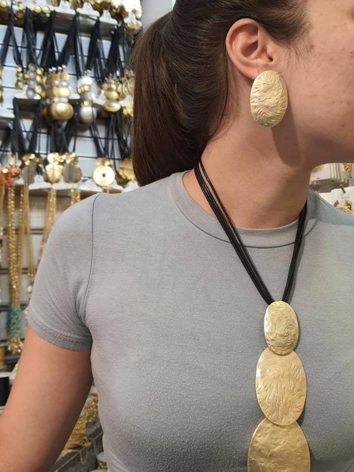 GOLDEN DİSC JEWELRY SET for wholesale by BUBU BY TEKIN SHOP