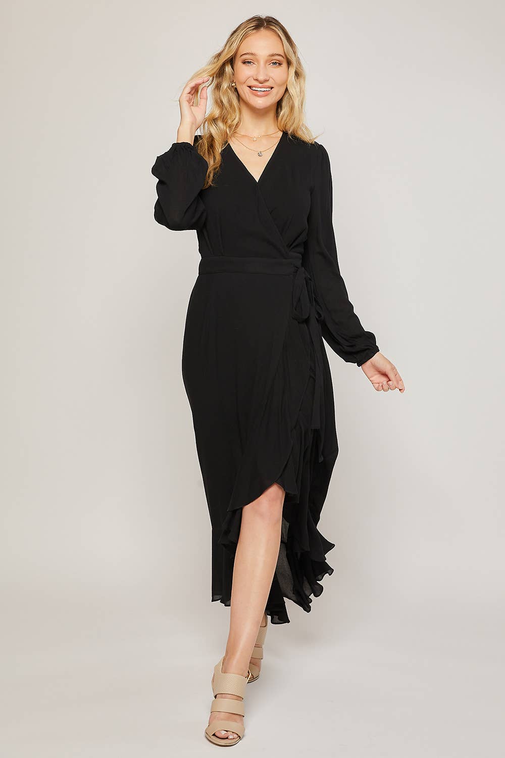 Bluivy – wholesale Dress – Women's – RUFFLE HEM MAXI WRAP DRESS41
