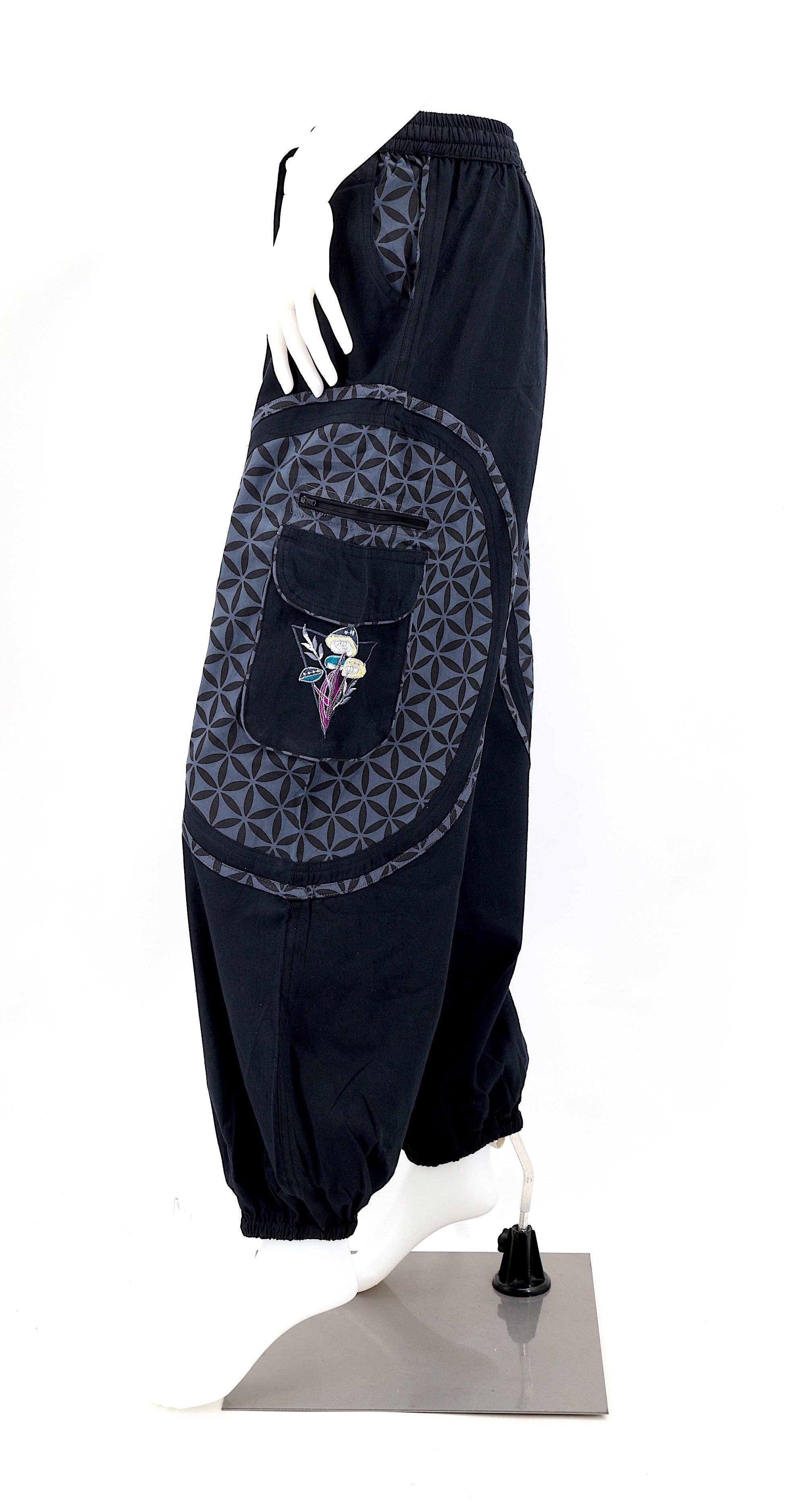 Himalaya Handmade - Wholesale Pants - Women's - Cotton Hippie Handmade Harem Mushroom Embroidered Bohemian Pants15