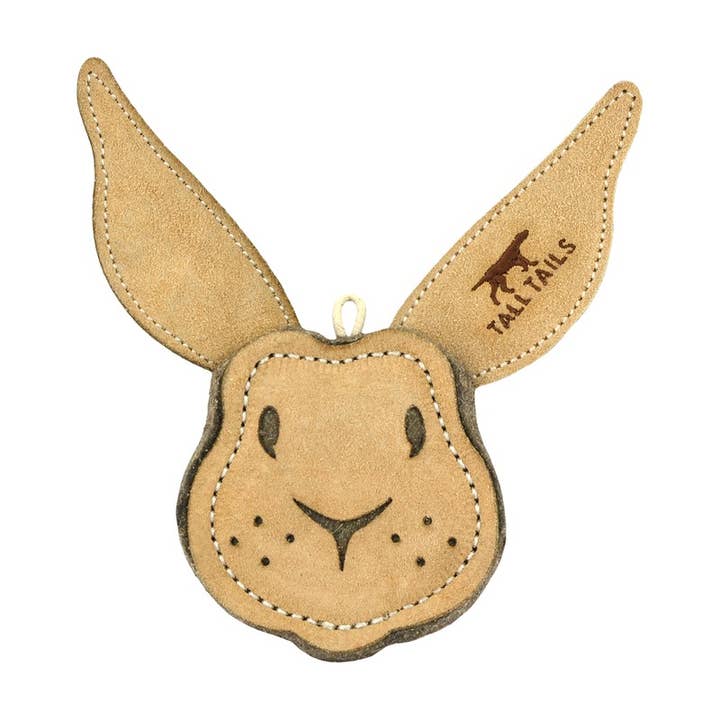 Tall Tails Natural Leather & Wool Rabbit Toy - 4" for wholesale by Tall Tails