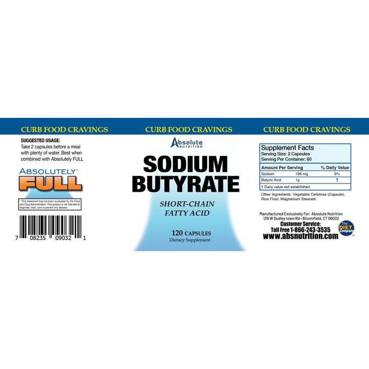 Absolute Nutrition - Wholesale Oral Supplement/Vitamin - Sodium Butyrate3
