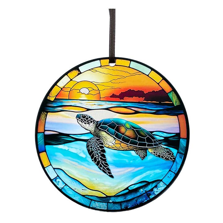 Tortue de mer, décoration de fenêtre en acrylique #SC240 pour la vente par d'ears inc.