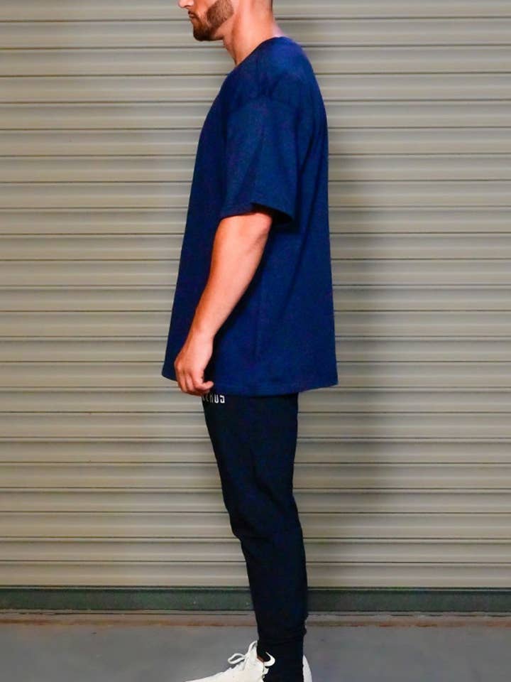 Cerus Navy Flow High Rib Jogger for engroshandel hos Cerus Clothing