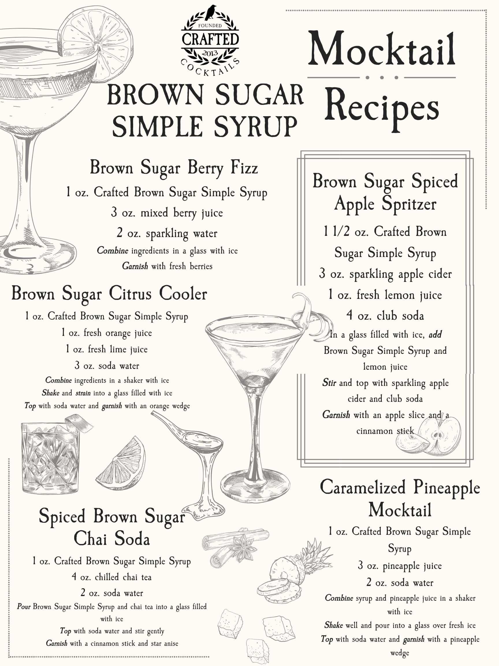 Crafted Cocktails - Wholesale Flavored Syrup - Brown Sugar Simple Syrup - Made with Real Sugar11