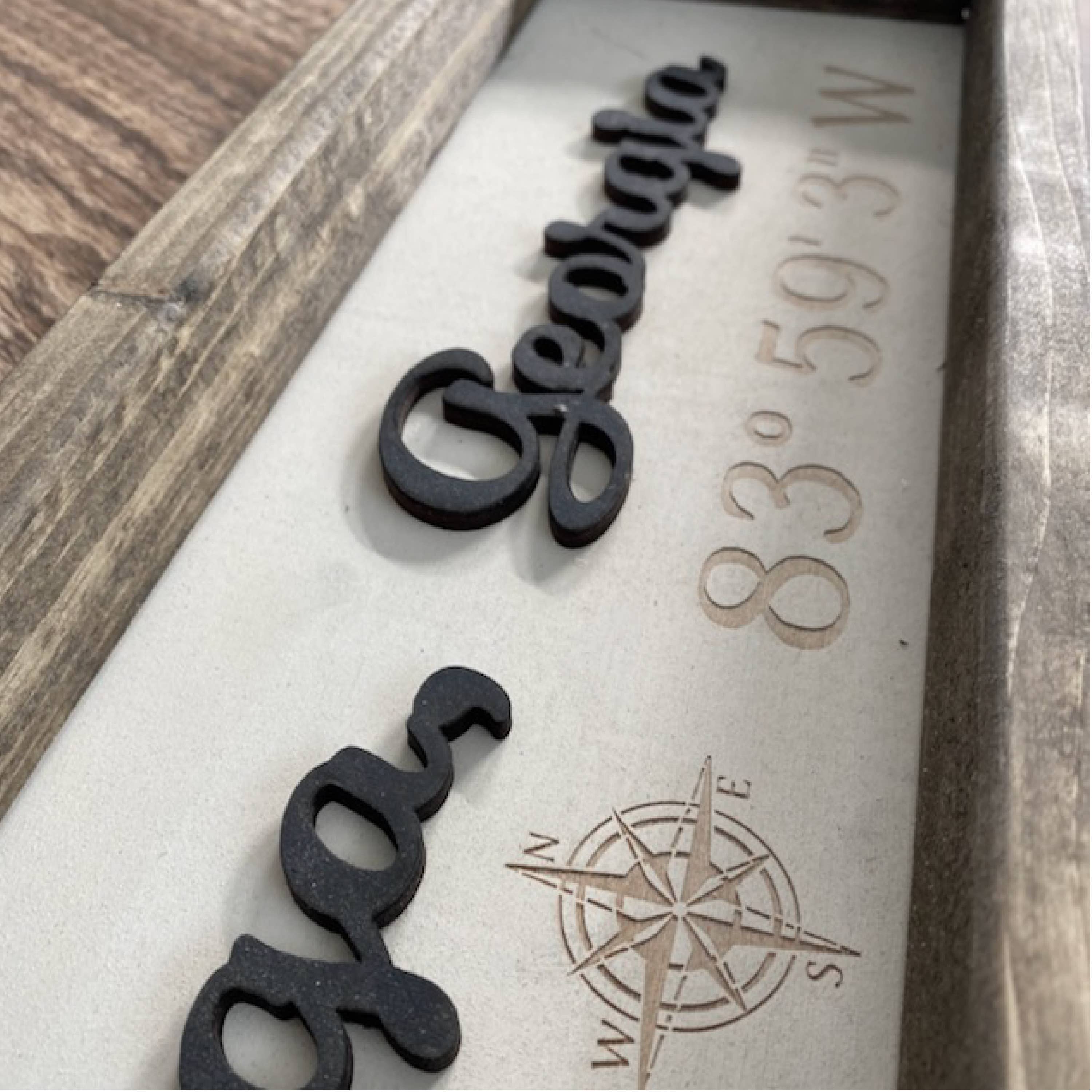 Pine Designs - Wholesale Sign - 24x6 "Any" City Sign -  Coordinates Wood Sign6