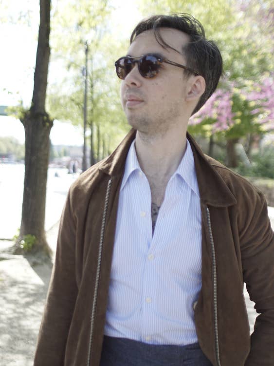 Randig skjorta med enstyckskrage för wholesale av Couturier Parisien