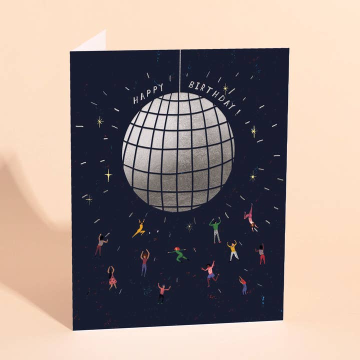 CARTE D'ANNIVERSAIRE DISCO BALL pour la vente par Carolyn Suzuki