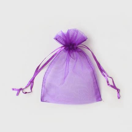 Sacchetto regalo in organza viola con coulisse, 15 x 11 cm per la vendita all'ingrosso da parte di Inca UK