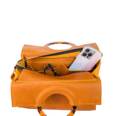 Designed For Joy - Wholesale Tote Bag - Women's - Leather Ring Handle Satchel Bag, Medium Size - The Daphne6