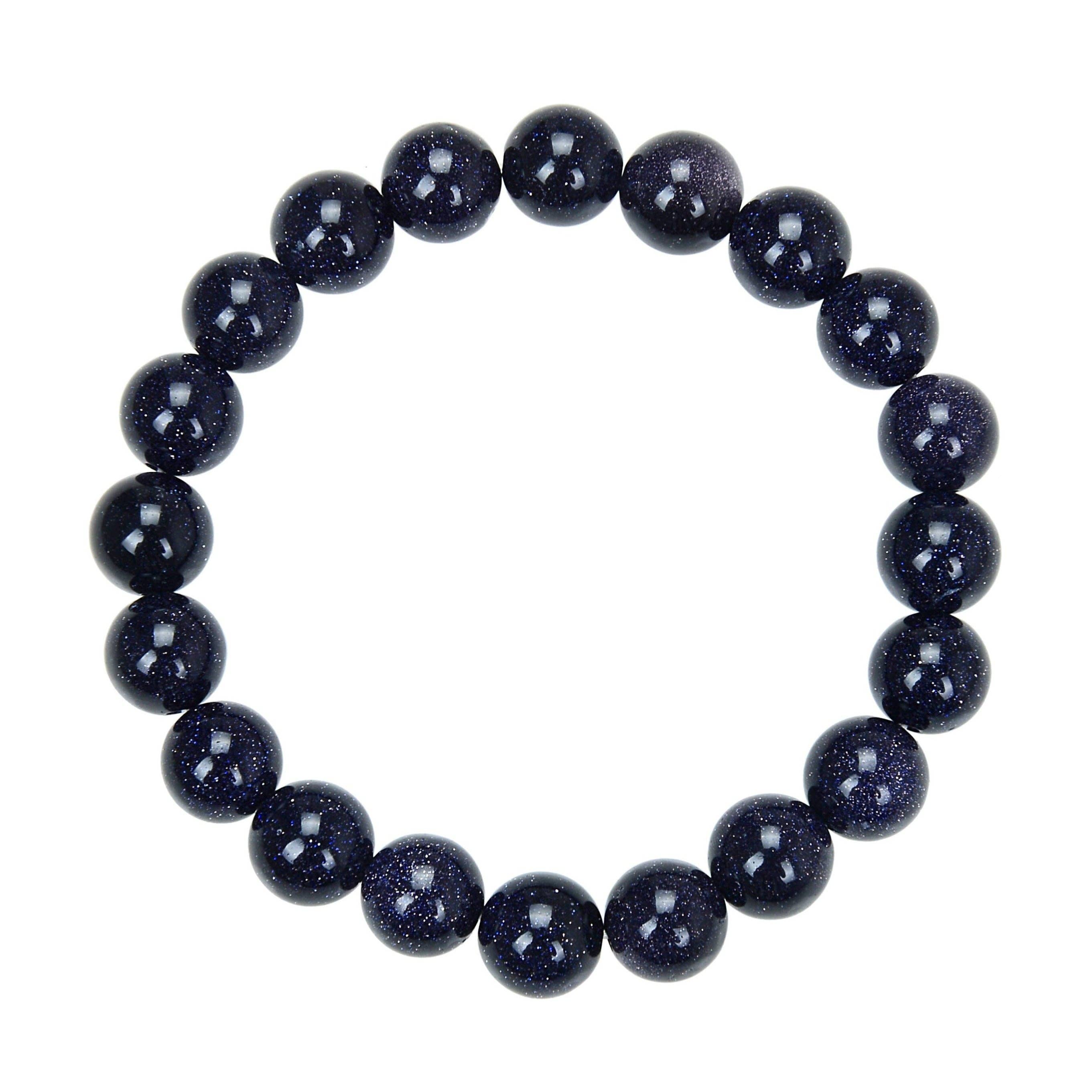 Ole - Vente Bracelet de perles - Bracelet extensible en grès bleu B2031-6MM2