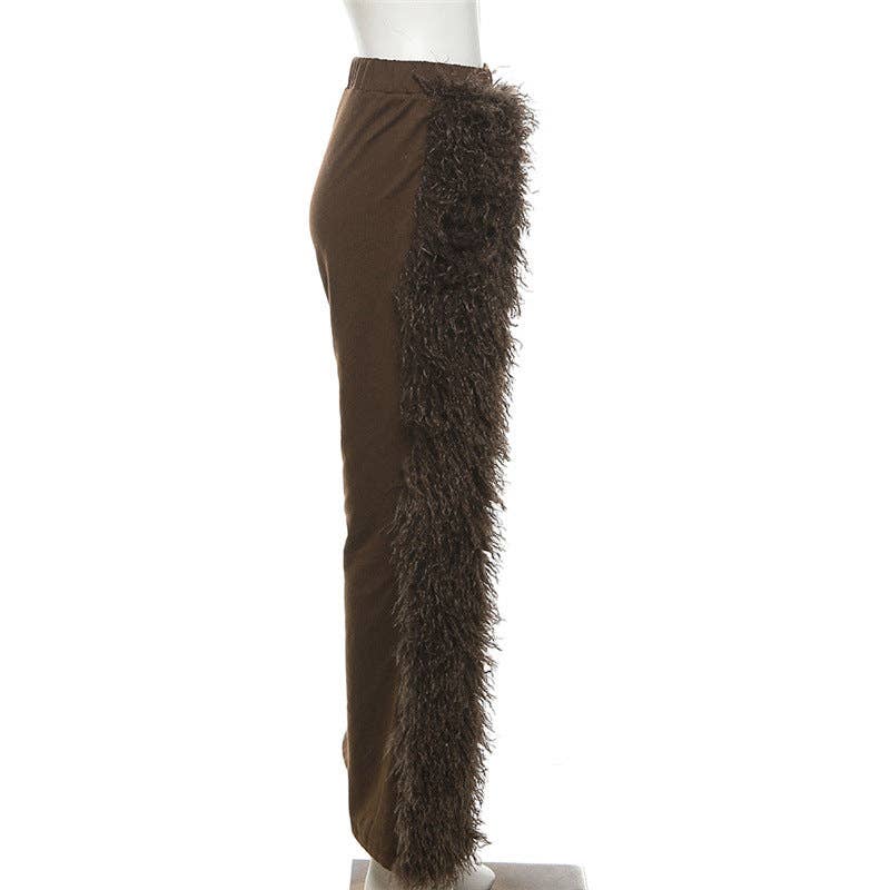 MB Fashion Wholesale - Wholesale Pants - Women's - MB FASHION CASUAL HIGH WAIST FUR PANTS 6191LY11