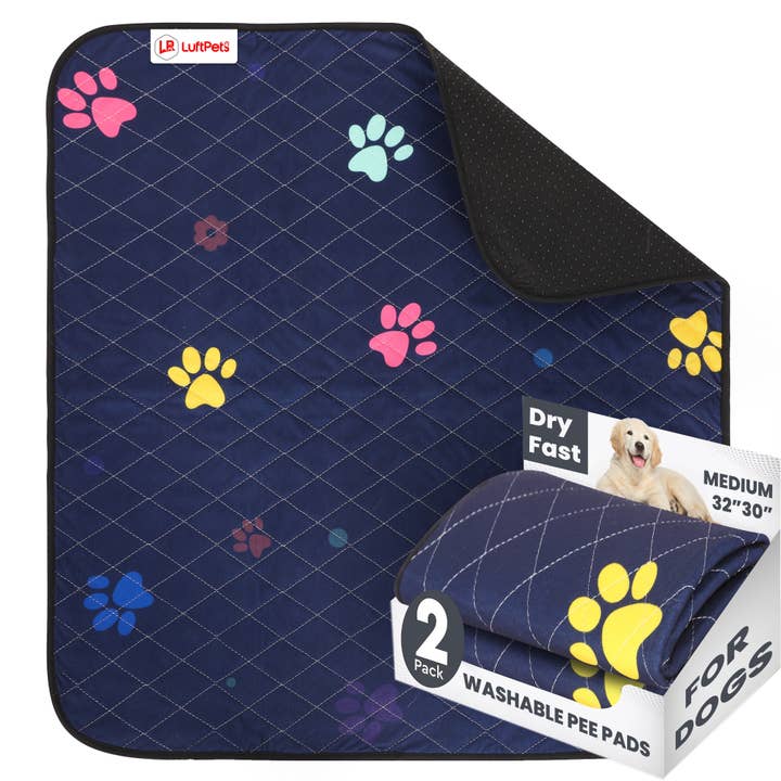 LUFTPETS - Wholesale Pet Pee Pad - Dog - Washable Pee Pads for Dogs - 32"x30" 2-Pcs, Must Have