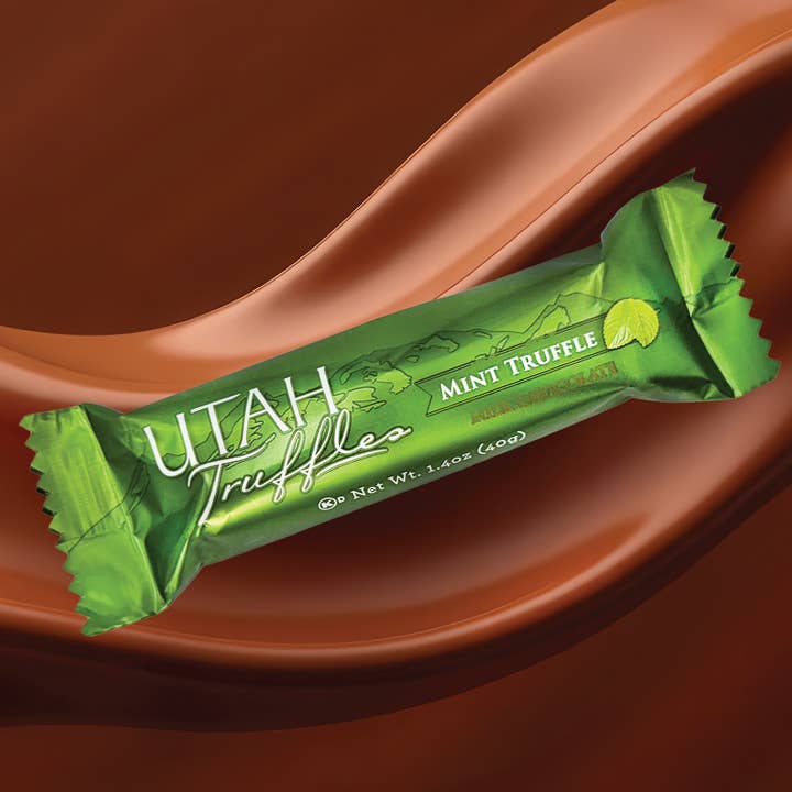 The Nut Garden, Sweetables, Utah Truffles - Wholesale Chocolate Bar - Utah Truffle | Truffle Bar | Mint Milk Chocolate | 24 count
