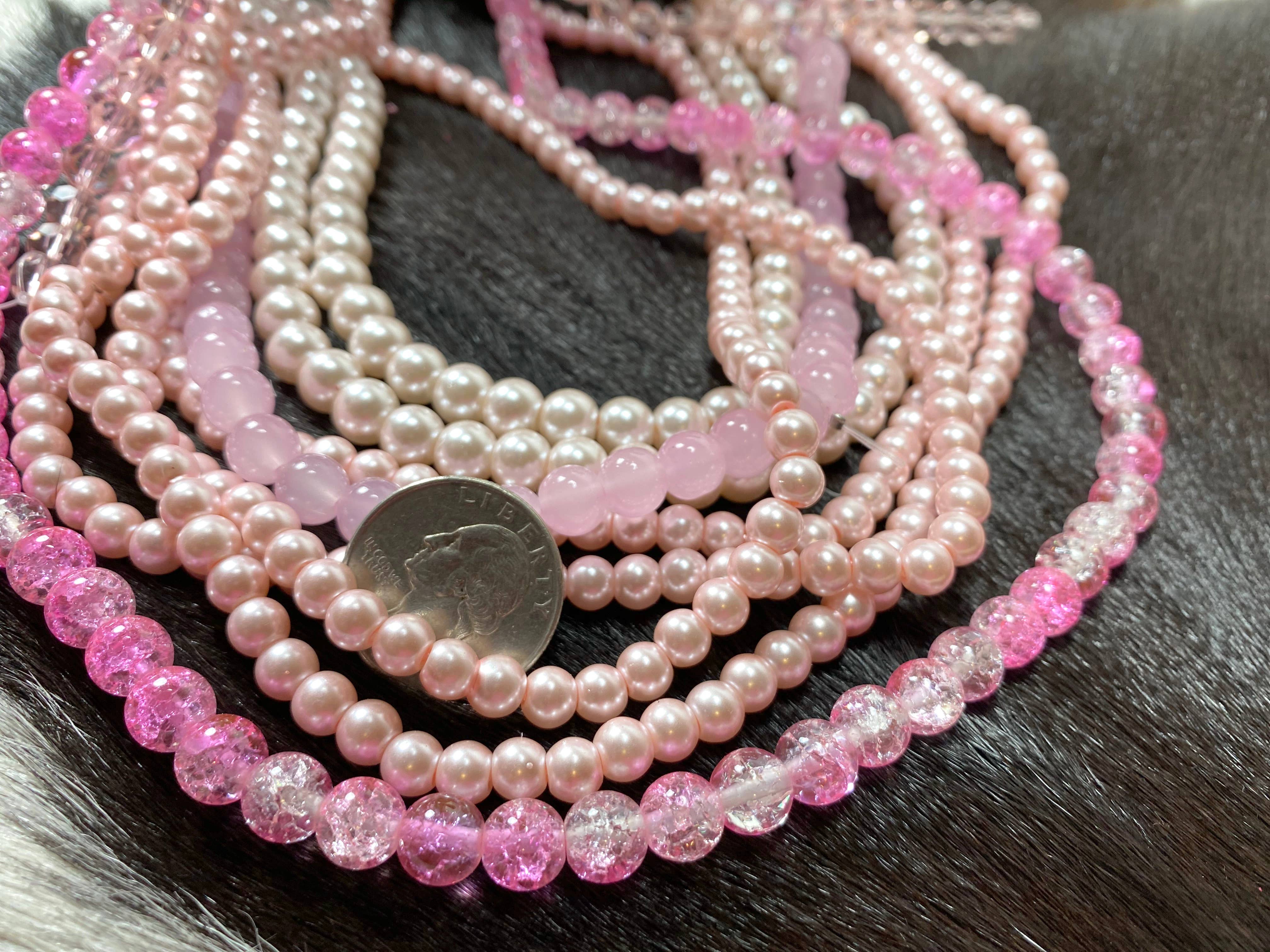 Fiona Accessories – wholesale Beads – Glass Beads PINK Glass Beads Bulk Mix 1 lb Jewelry Making2