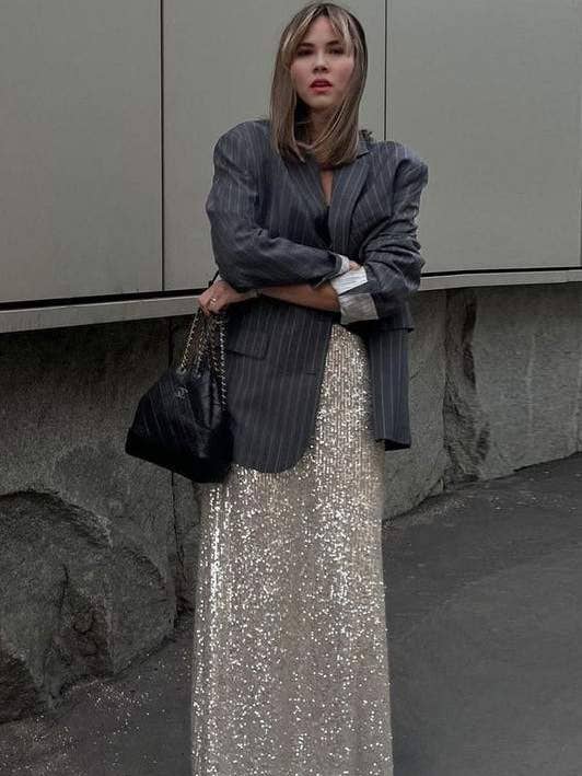 Queen Fashion - Wholesale Rok - Dames - lange rok met pailletten10