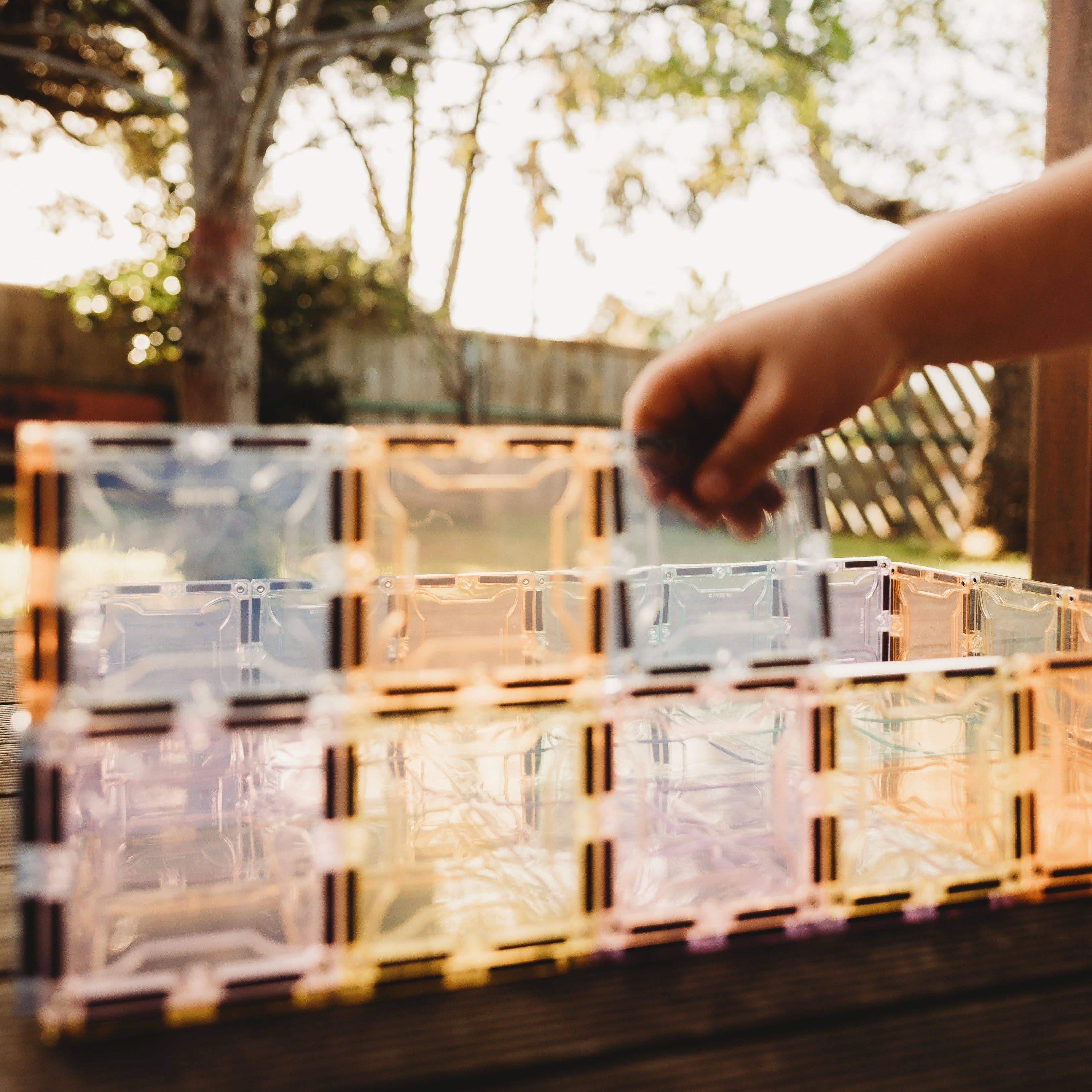 Play Planet - Wholesale Building Set - Kids - 102 Pieces Light Colors Pastel Set Magnetic Tiles | MAGBLOX®6