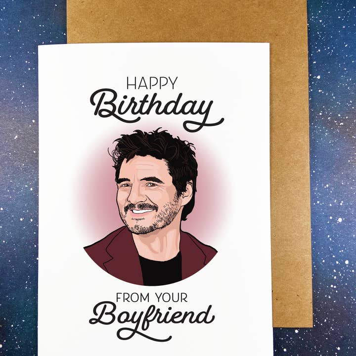 The Red Swan Shop - Wholesale Birthday Card - Pedro Pascal Birthday Greeting Card