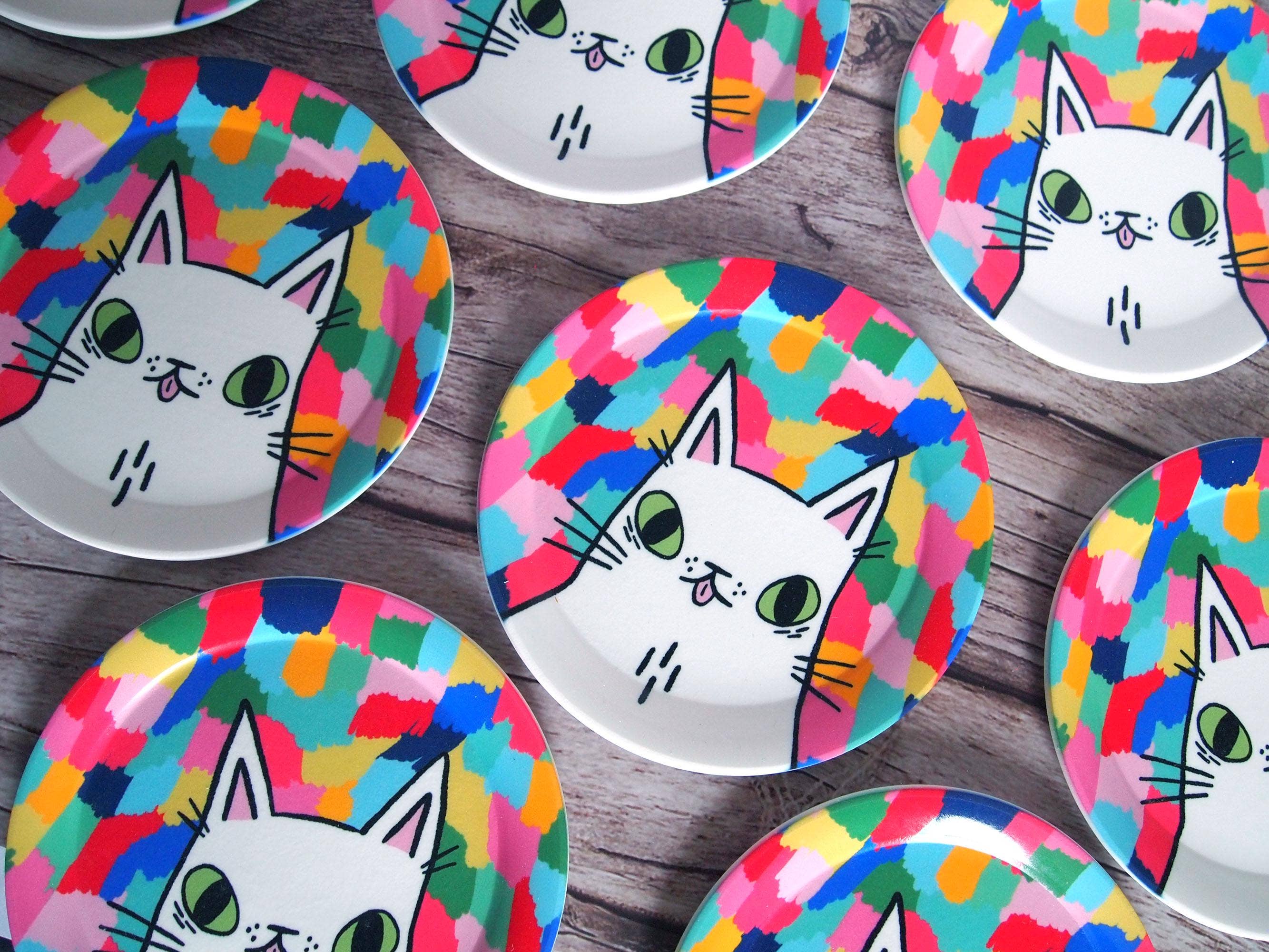 I LIKE CATS - Vendita all'ingrosso Portagioie - Piatto/sottobicchiere portagioie per gatti colorato3