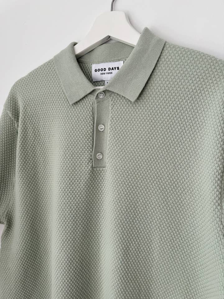 Good Days - Wholesale Polo - Unisex - Harbor Knit Polo - Sage7