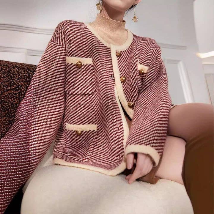 Gestreepte Vesttrui voor wholesale door Plush Looks