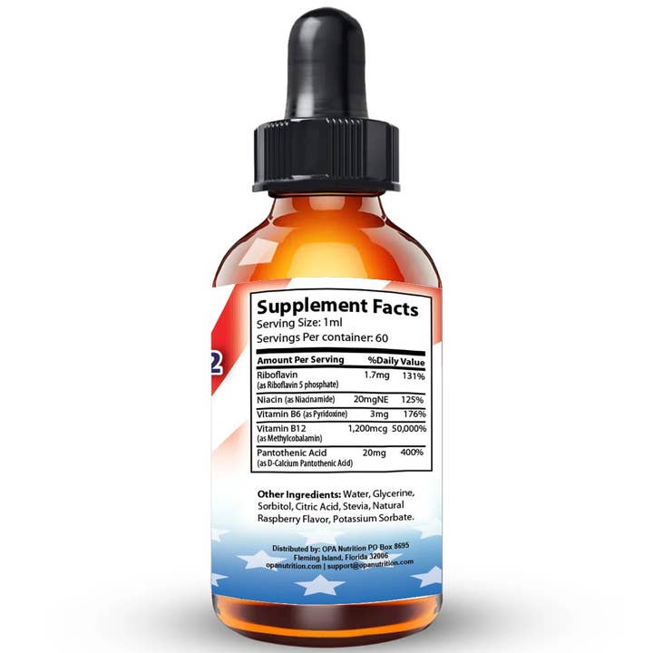 OPA Nutrition – wholesale Oral supplement/vitamin – Vitamin B12 1200 mcg Drops for Mood and Cognitive Support
