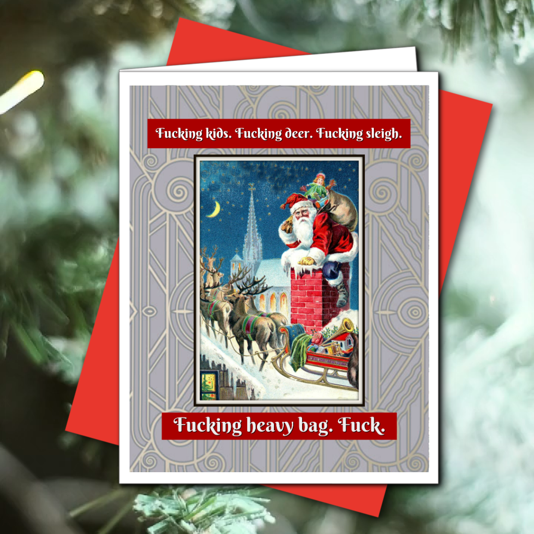 Ümlaut Brooklyn - Wholesale Christmas Card - Fucking Heavy Bag - Christmas Greeting Card1