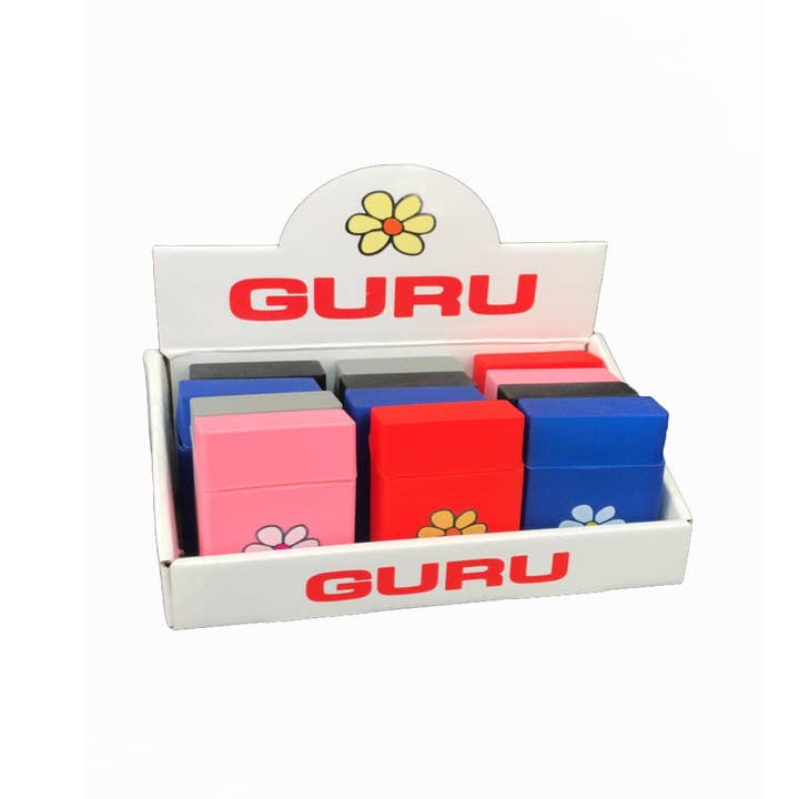 ALBAsrls - Venta al por mayor Pitillera - Portacigarrillos de silicona GURU colores surtidos (CAJA 12 PIEZAS)
