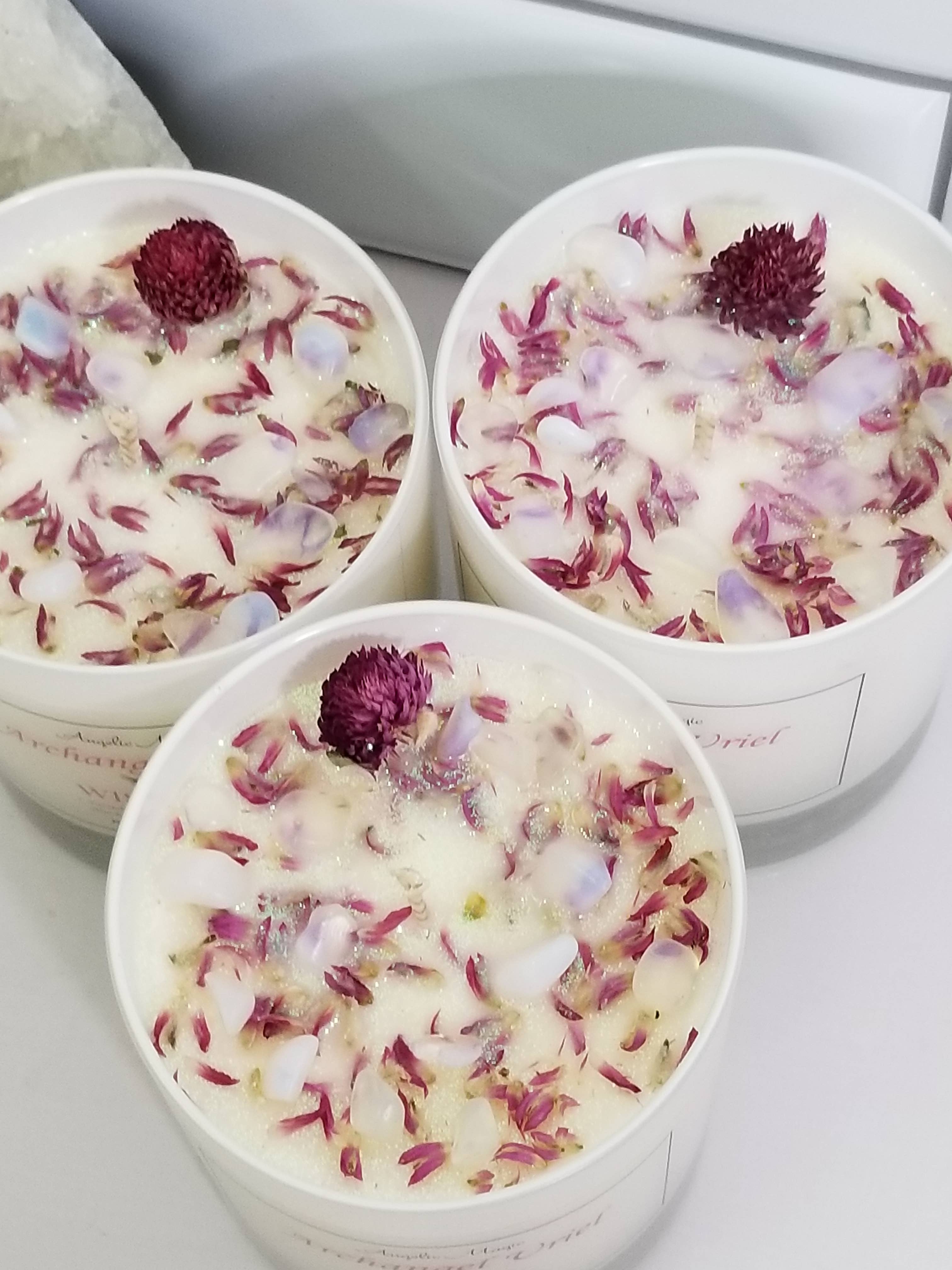 Angelic Magic - Wholesale Jar/Filled Candle - Archangel Uriel (SUCCESS) Opal Crystal Soy Candle 11 oz2