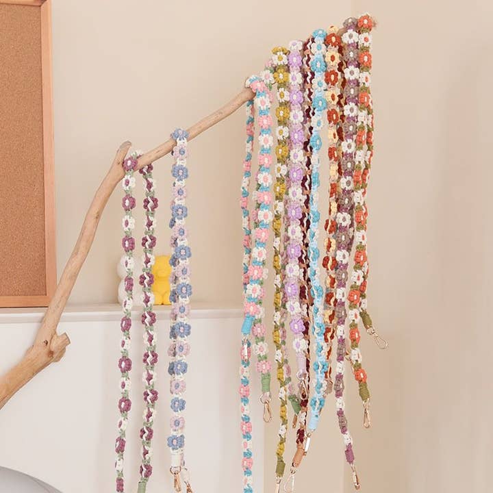 Weavey Studio – Engroshandel Nøglesnor – Kvinder – Weavey Studio macrame blomster-mønster rem til kamera og telefon3