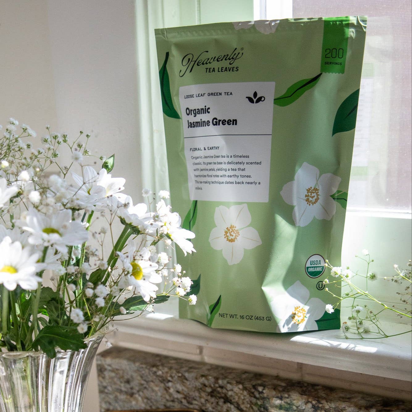 Heavenly Tea Leaves - Wholesale Loose Tea - Organic Jasmine Green, Bulk Loose Leaf Green Tea, 1 lb.3