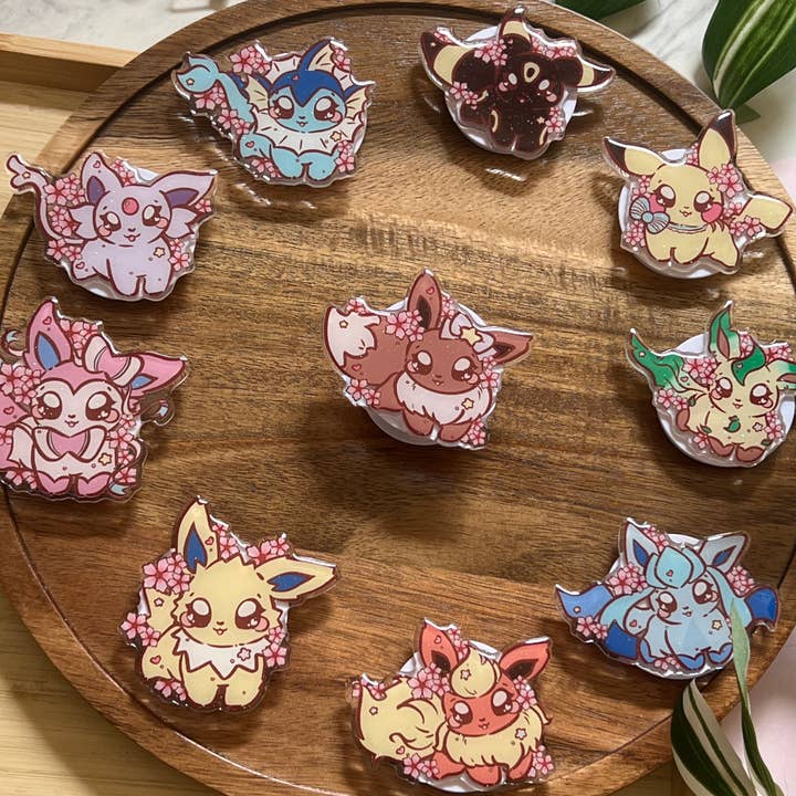 Peony Lee Art - Wholesale Phone Grip - Cherry Blossom Elemental Evolutions Glitter Epoxy Acrylic Phone Grips