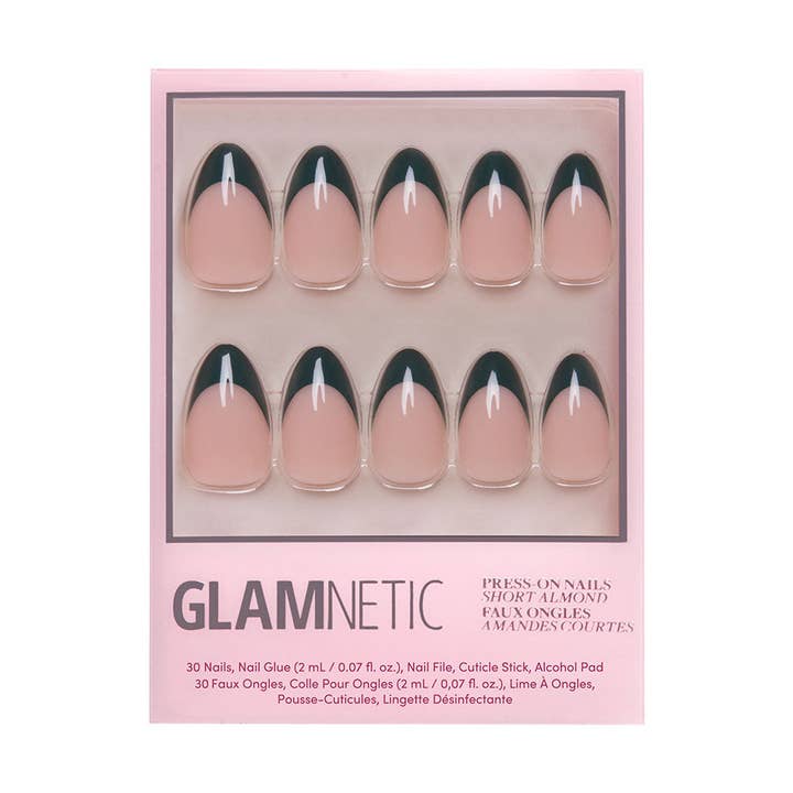 Glamnetic - Wholesale Press-On/Fake Nails - Château Press-On Nails | Green French Tip | Short Almond1