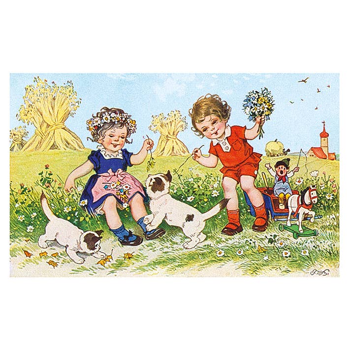 Postcard countryside cats for wholesale by LUDOM EDITION