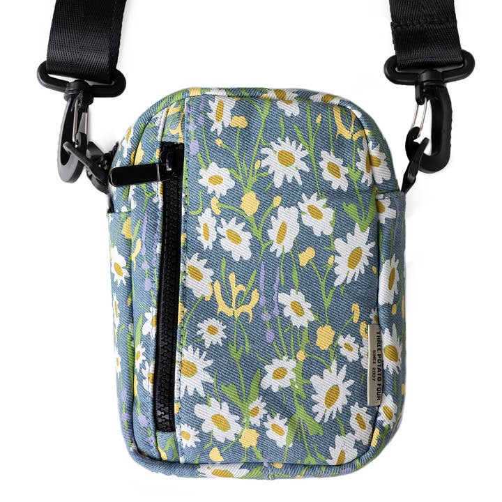 Crossbody Bag - Daisy Garden (Denim) for wholesale by Three Potato Four