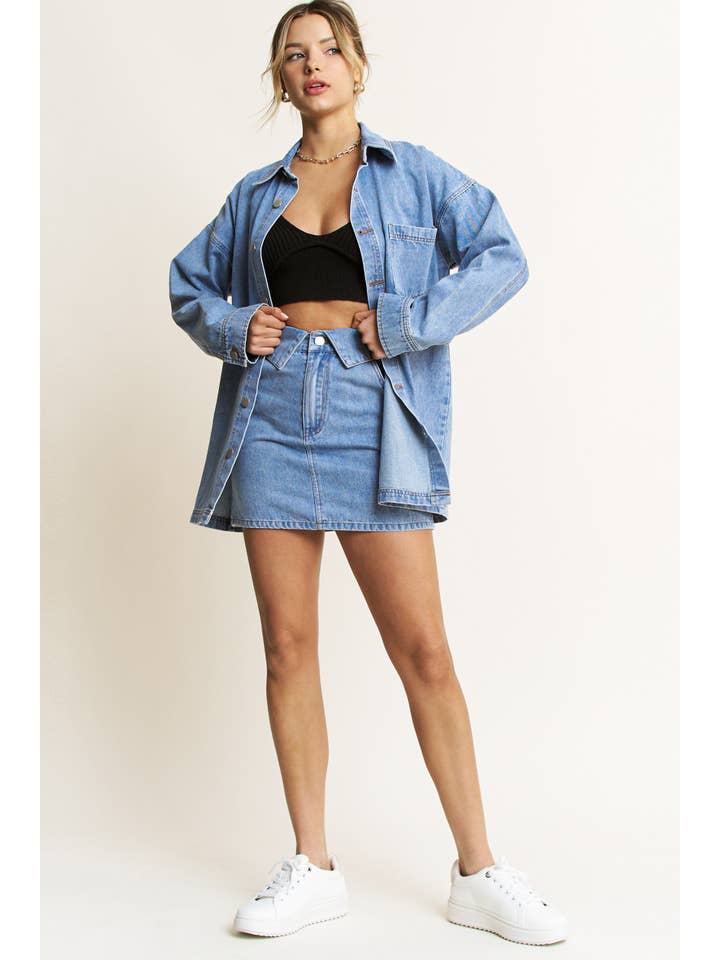 DENIM COOPER JACKET AND SKIRT SET - HQSET0087 for wholesale on Faire19