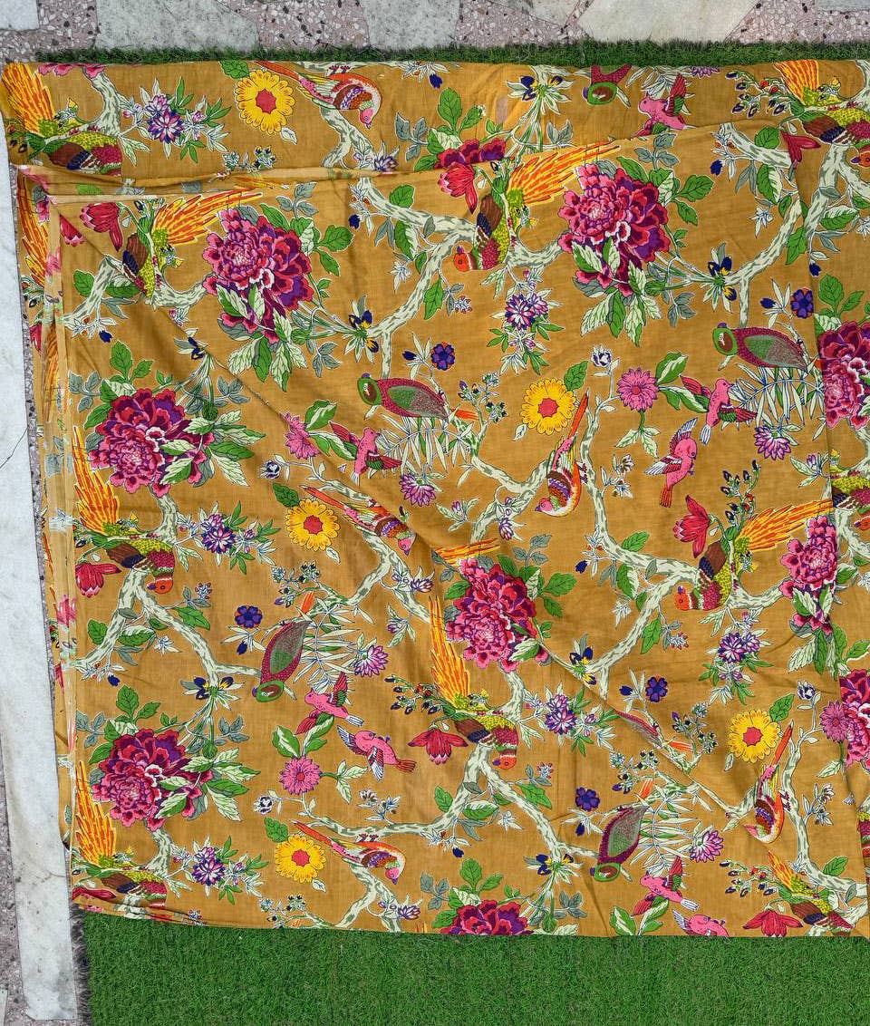 GYPSY STUDIO - Wholesale Fabric Paint - Bird Printed Fabric Cotton Women Clothing Dressmaking Fabric2