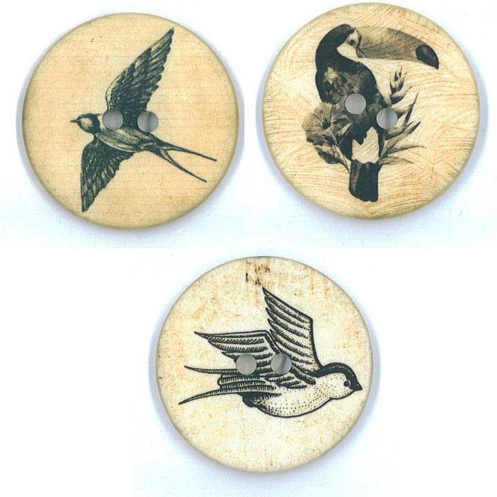 PACK PRINTED BIG BIRDS 70L (44mm) BUTTONS - PACK 1 for wholesale by NEMARK