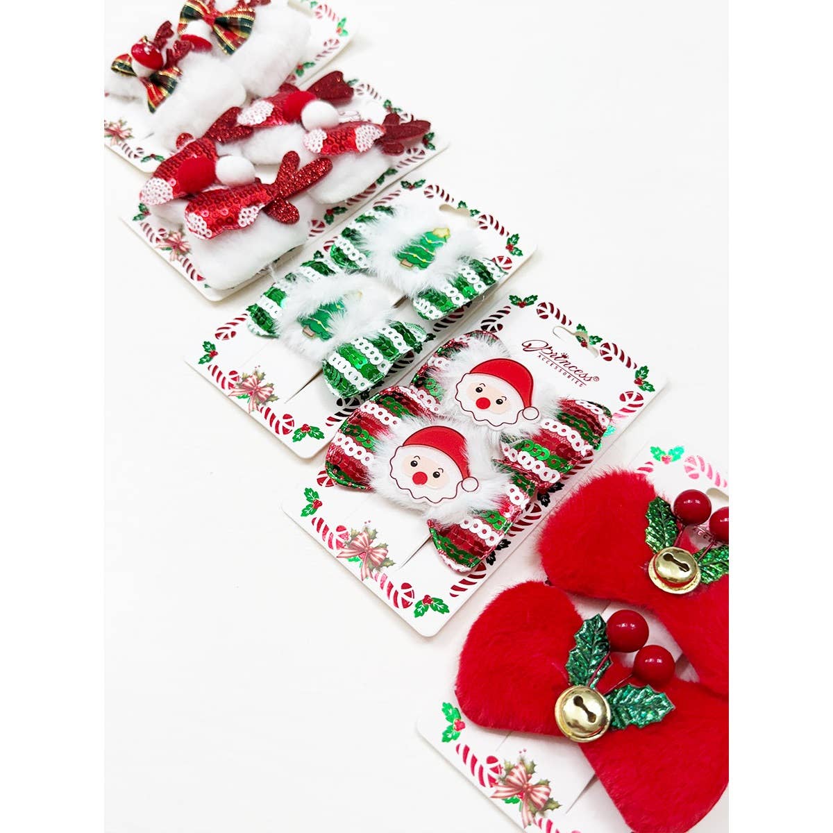 MIX COLOR Christmas Character Fur Hair Pins for wholesale on Faire6