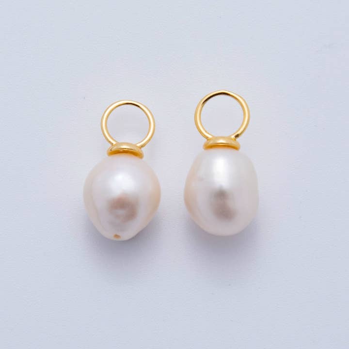 Pingente de Pérola Redonda de Água Doce Branca de 17mm com Revestimento de Ouro 18K | AF624 por atacado de Aim Eternal