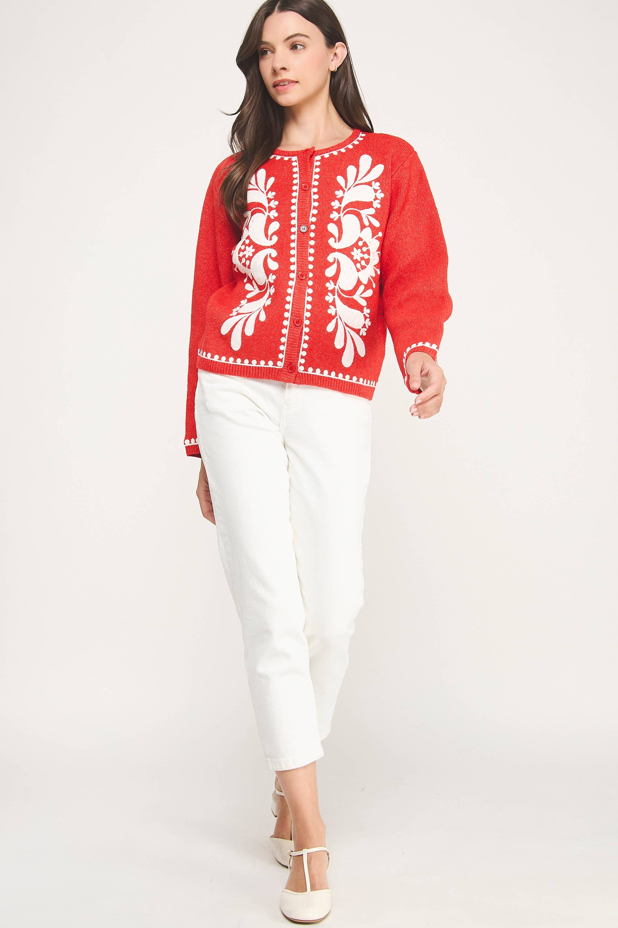 Strut & Bolt – wholesale Cardigan – Women’s – Embroidery Knitted Cardigan Sweater21